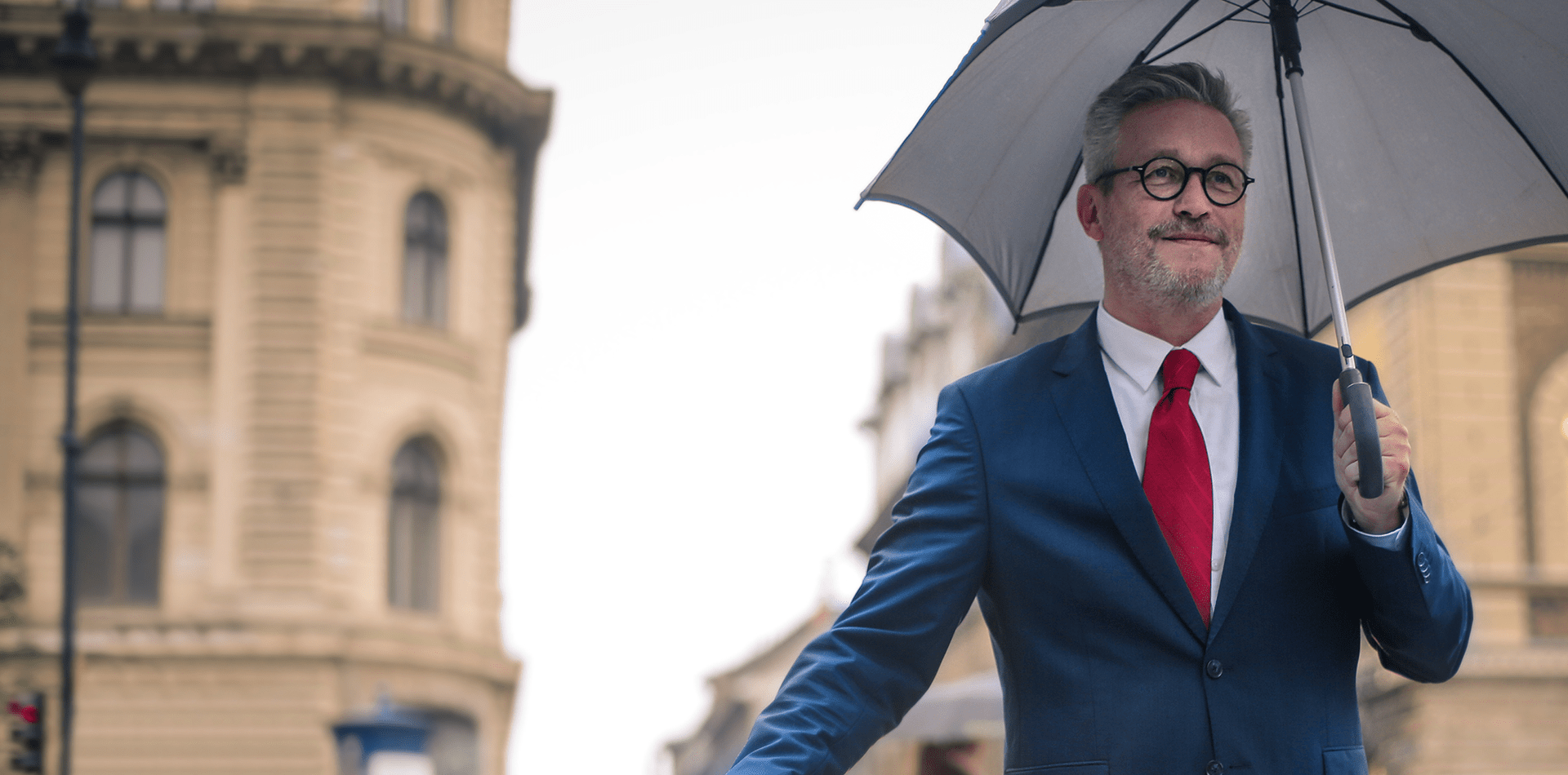business man with umbrella